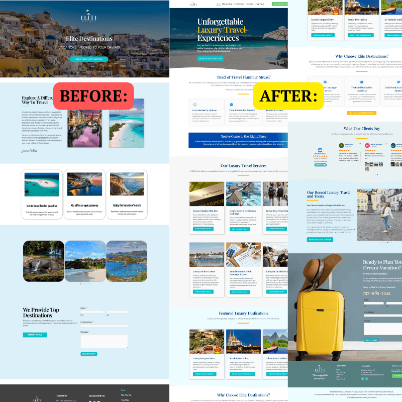 Elite Destinations website change